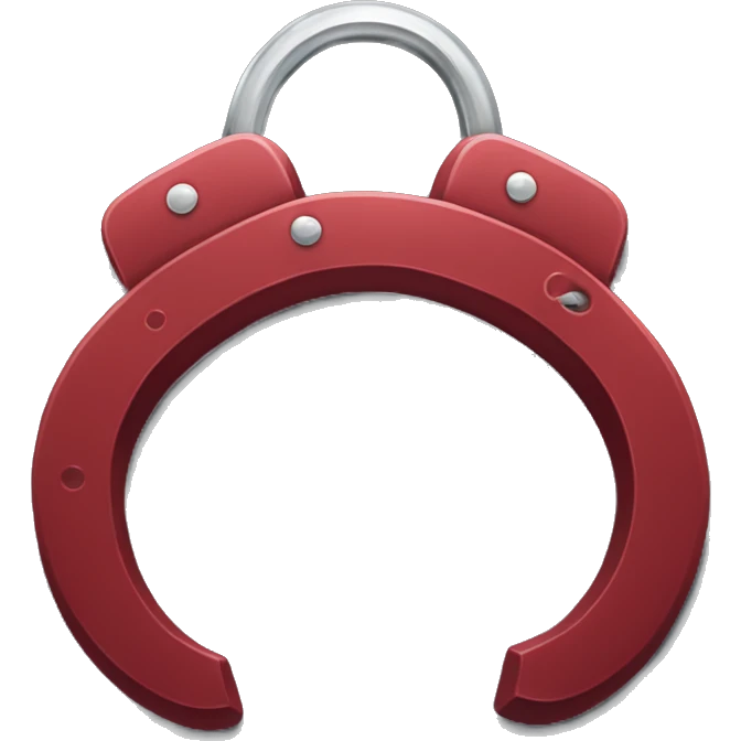 Dark red fuzzy handcuffs emoji