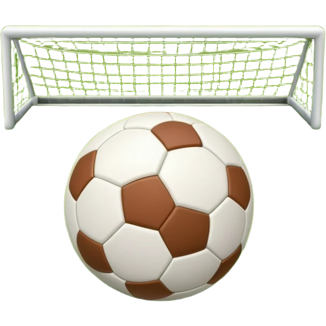 Europian Football. A football resting on the grass of a soccer field, with goalposts and field markings in the background. The scene highlights the ball's position at the center of the action, emphasizing the competitive atmosphere and readiness for play. emoji