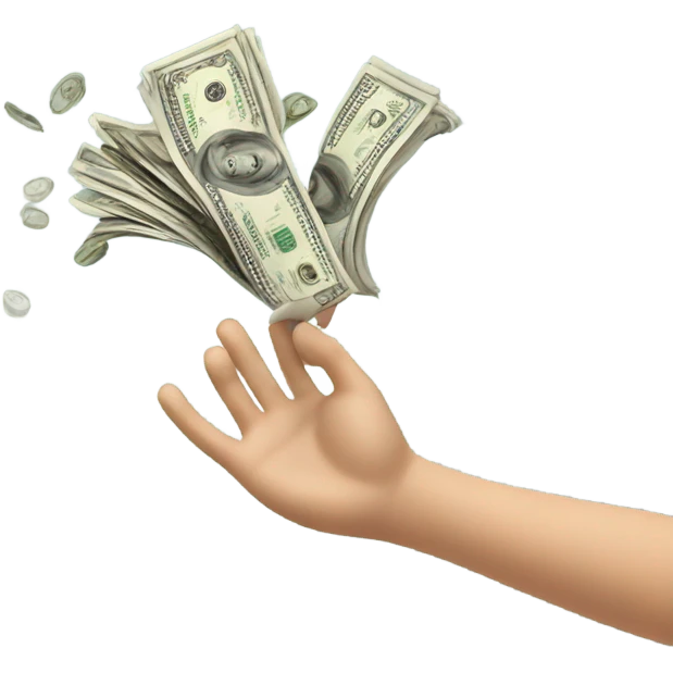 Hand throwing money emoji