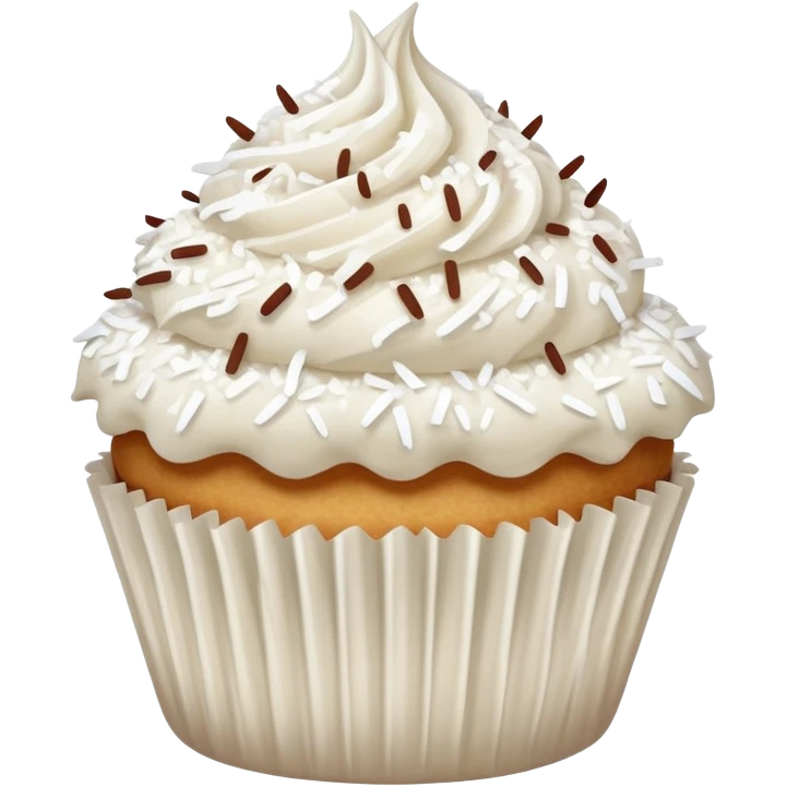 Shredded coconut cupcake emoji