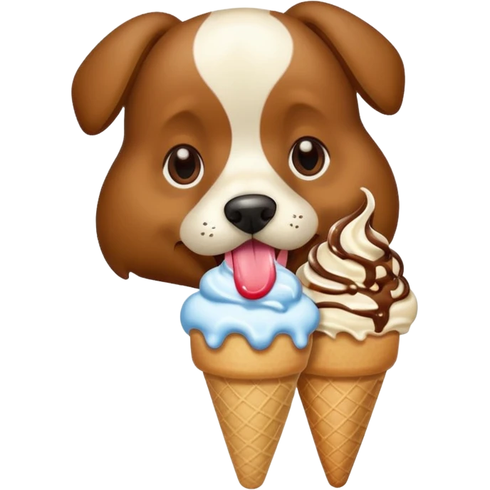dog eating icecream emoji