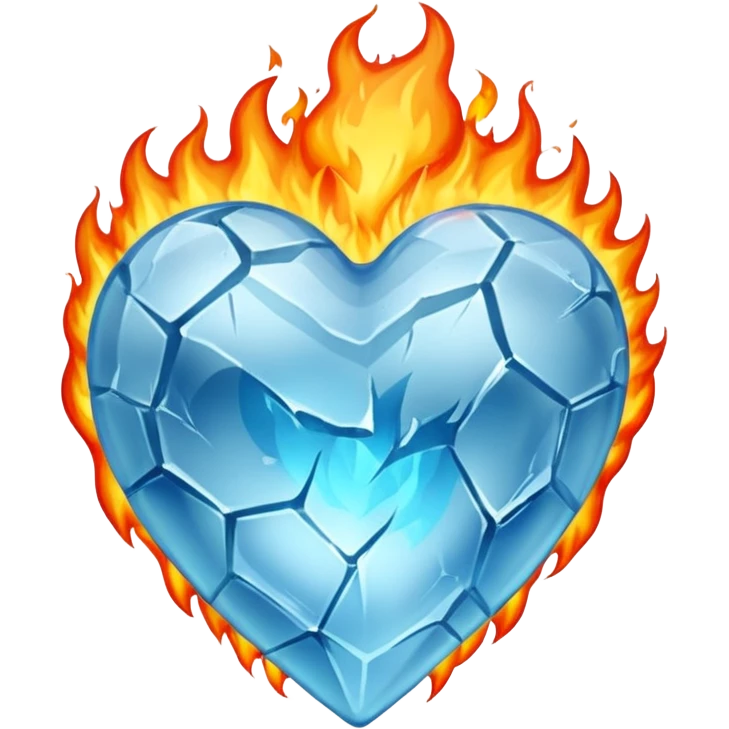 Heart of ice on fire emoji