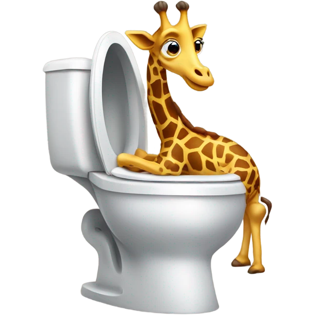 Giraff stuck in a toilet pooping emoji