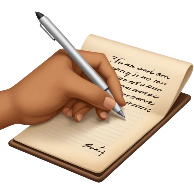hand with write on the paper emoji