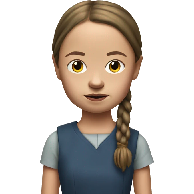 Greta Thunberg with a big head emoji