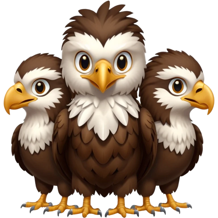 3 Bébés aigle avec des plumes d'indien emoji