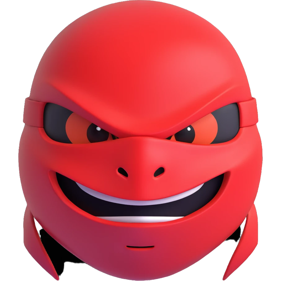 the face of the red ninja turtle in the movie Mutant Mayhem emoji