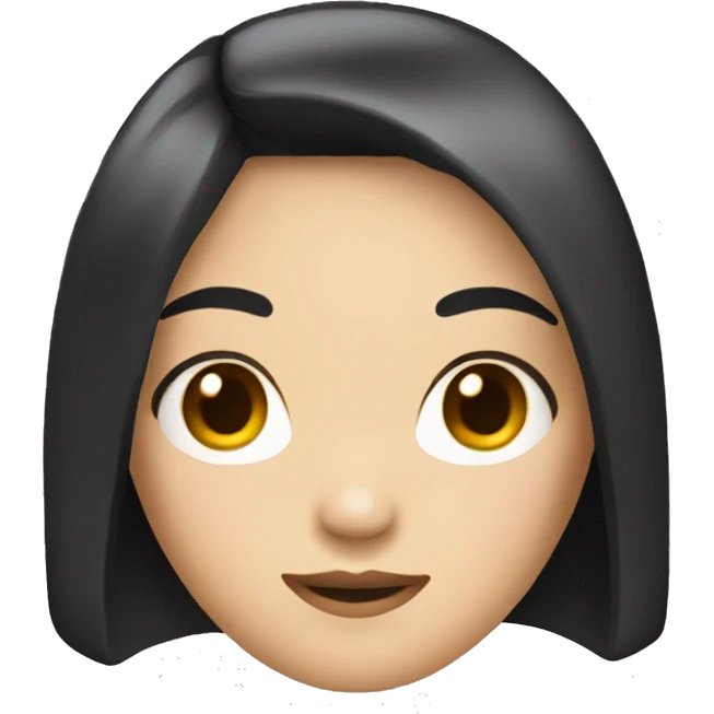 Asian girl with black straight hair emoji