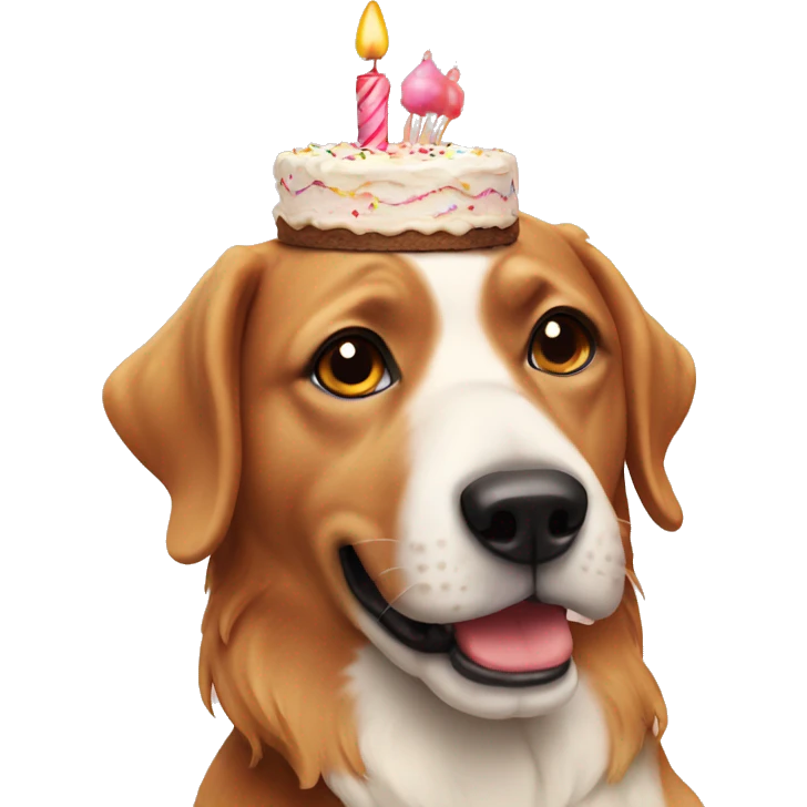 Birthday dogs eating cake emoji