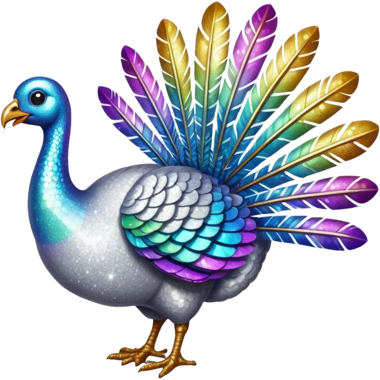 White glitter turkey emoji