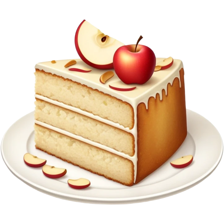 Vanilla apple cake slice luxury  emoji