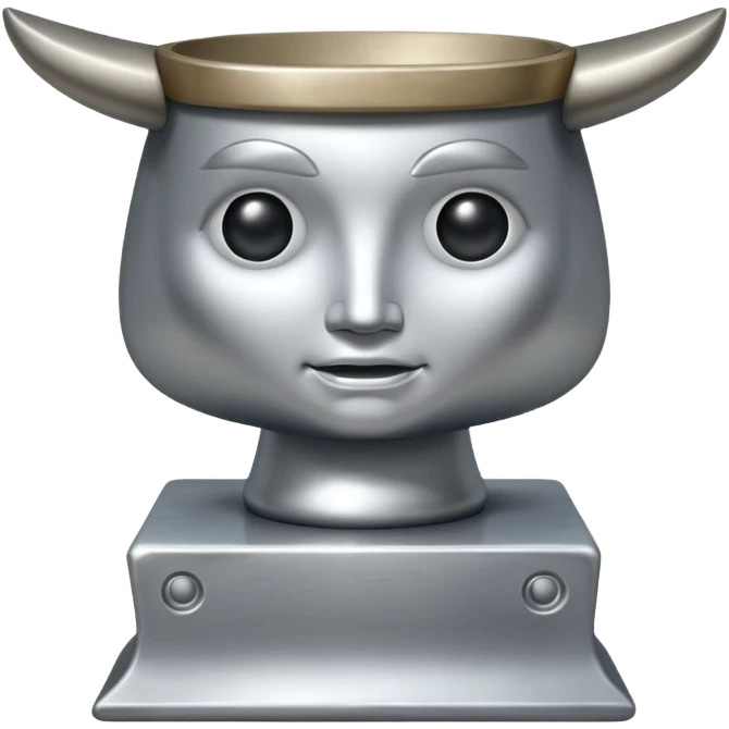 Silver anvil with face emoji