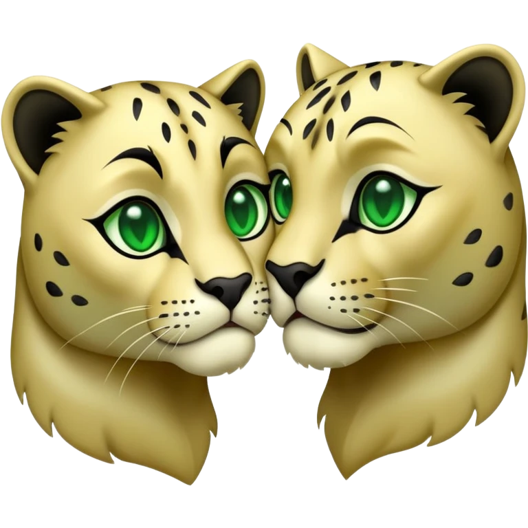 Panther with green eyes kissibg emoji