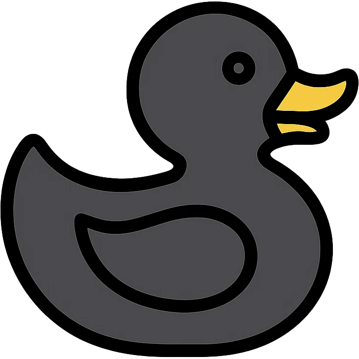 black rubber duckie emoji