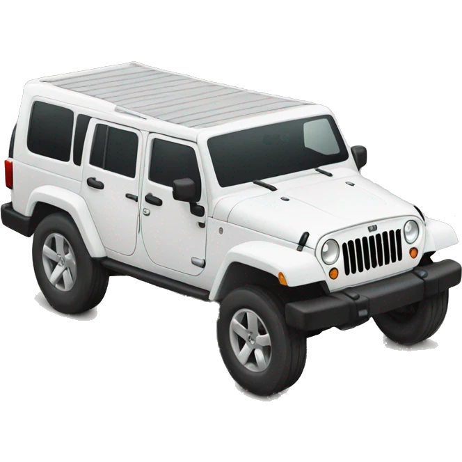 Large 8 seat jeep suv white front quarter view emoji