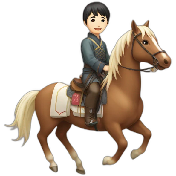 Cute japanese Guy on a horse emoji