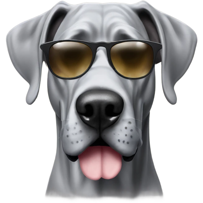 Grey great dane with sunglasses emoji