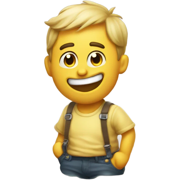 A farting dumping looking back and smiling  emoji
