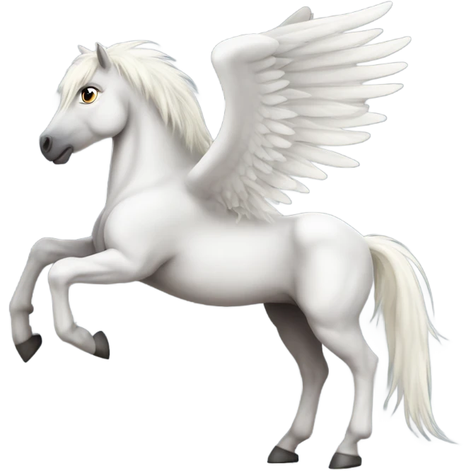 a white strong muscle pegasus stallion with a very short mane emoji