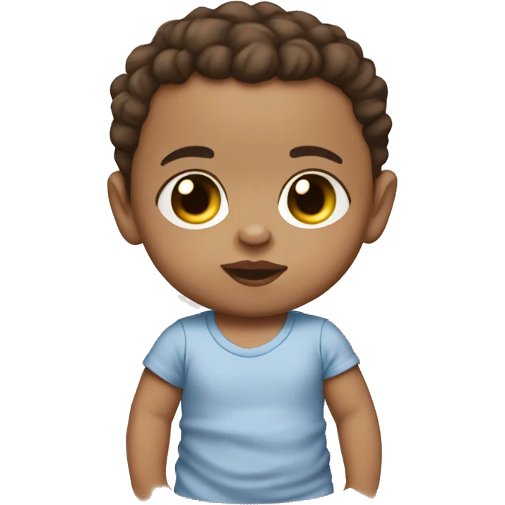 Lightskin baby boy with brown hair brown eyes with pacifier  emoji