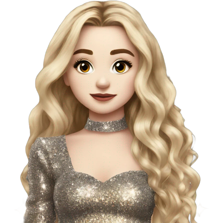 Sabrina carpenter in a sparkly outfit  emoji