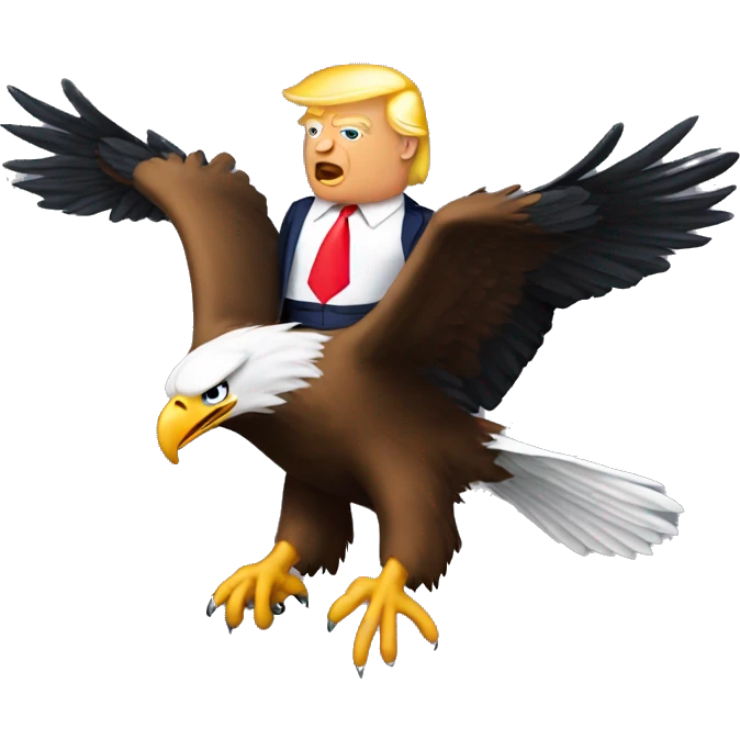 Donald trump riding an eagle emoji