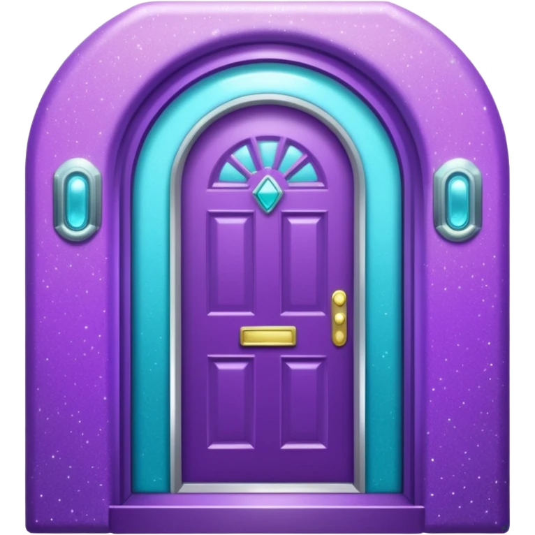 Glitter Purple and Cian door emoji