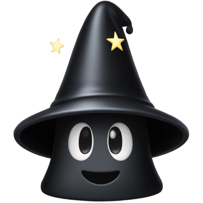 a cool black chess pawn with a wizard hat emoji