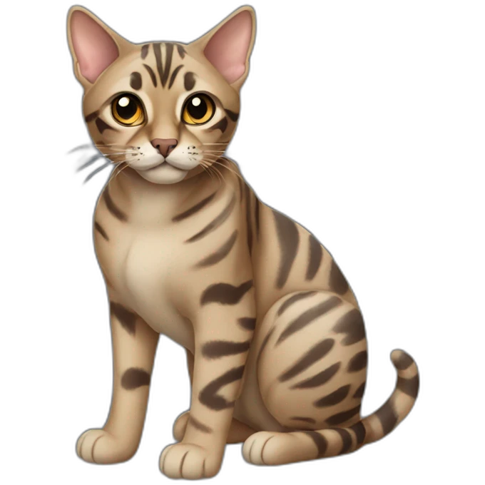 Dark beige/grey Bengal cat emoji
