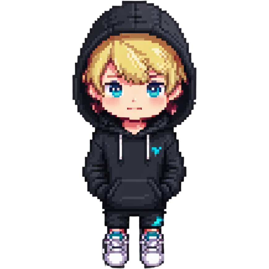 chibi male in hoodie and sneakers emoji
