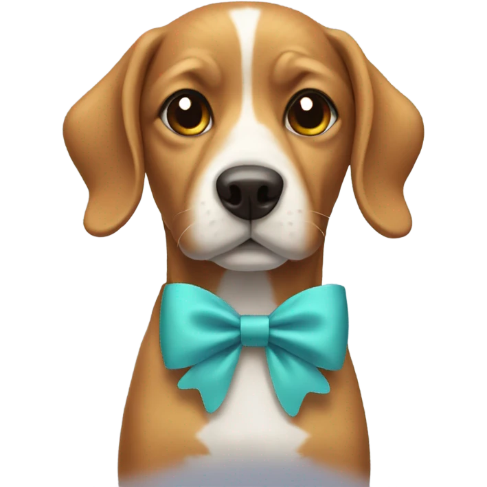 dog wearing a bow emoji