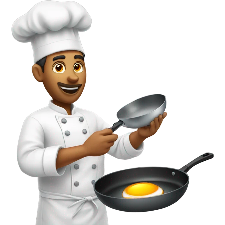 A chef flipping eggs  emoji