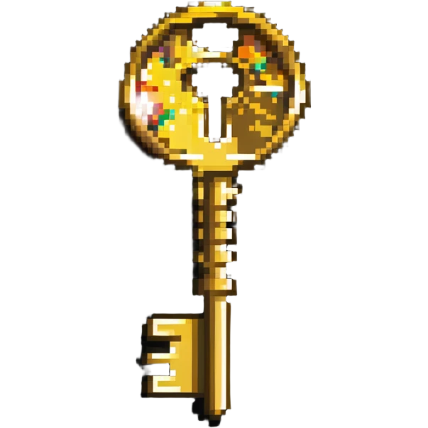 Elite member access key with aura effect and special markings emoji