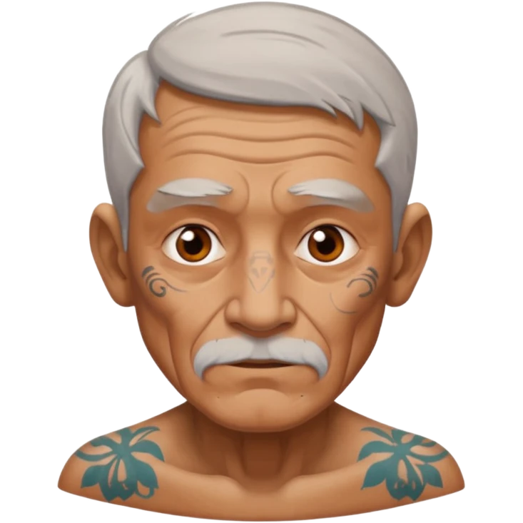 old man with tattoos on face emoji