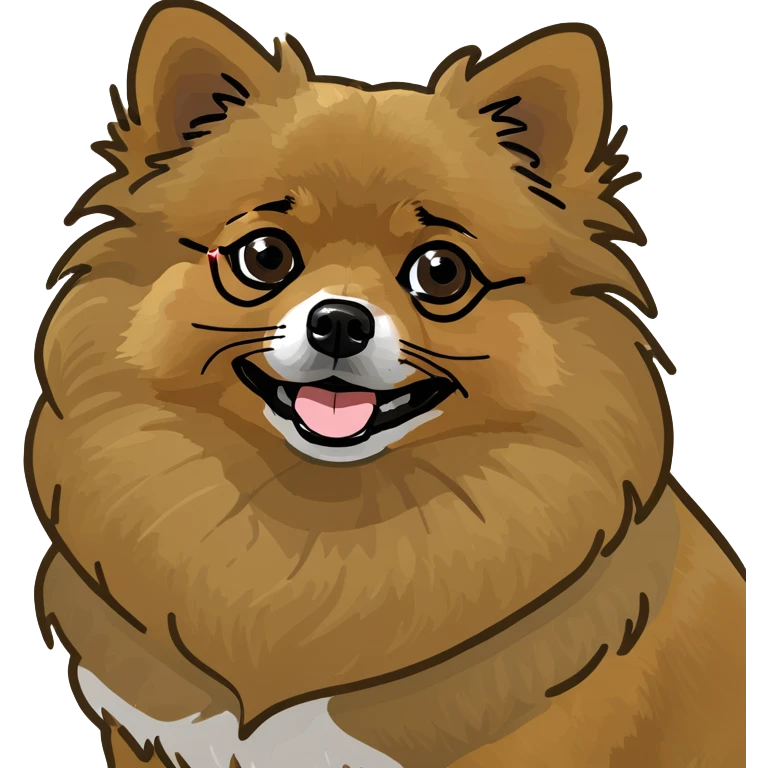  Tan Pomeranian under a rainbow emoji