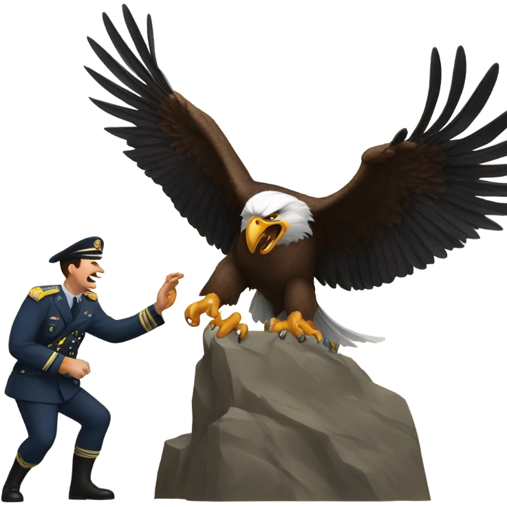 Eagle beating a commander emoji
