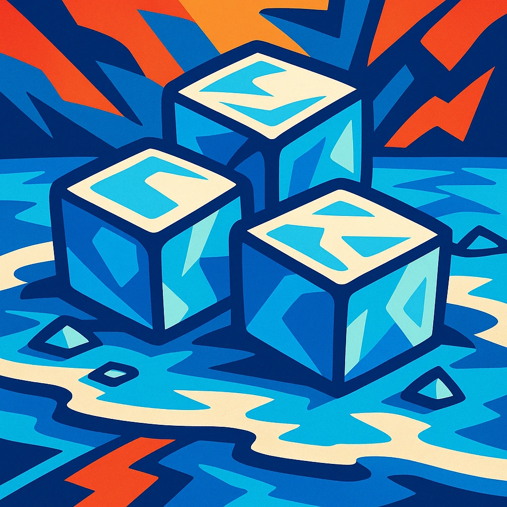 ice, vibrant toon style emoji