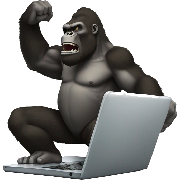 king kong breaking a laptop emoji