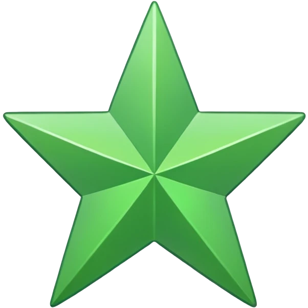green flat star  emoji
