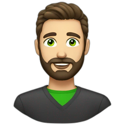 bold guy beard green eyes emoji