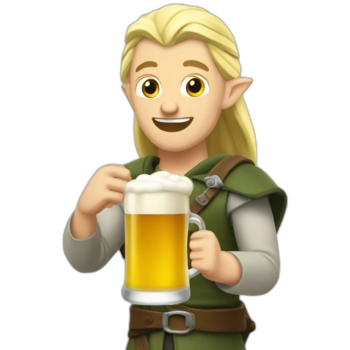 Legolas qui boit une bière emoji