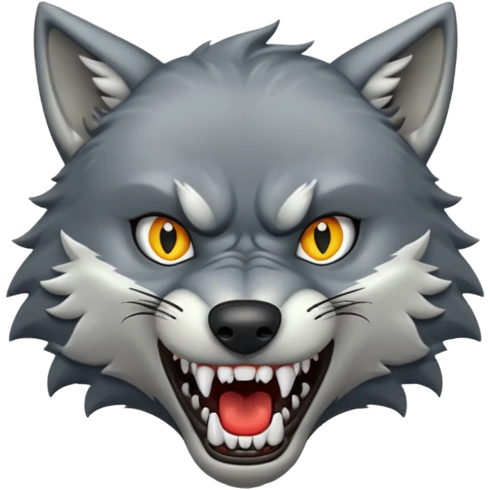 Wolf with teeth emoji