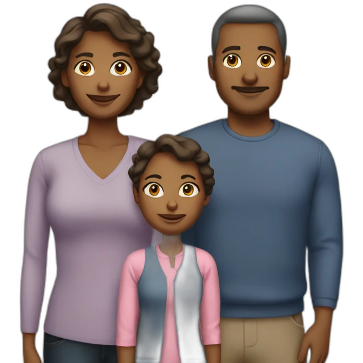 family, 4 man 1 woman emoji