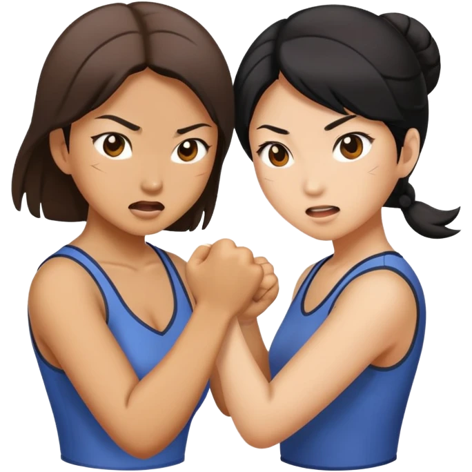 two asian woman fighting  emoji