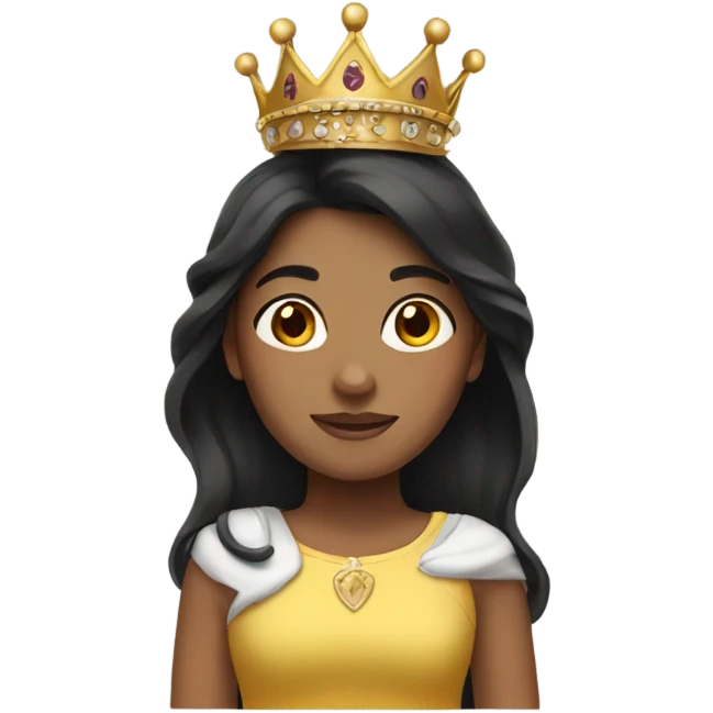 Girl with dark hair wearing a crown  emoji