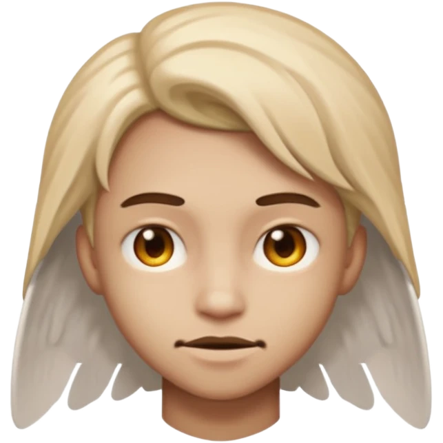 Metade do rosto anjo outra metade demônio igual os do zap emoji