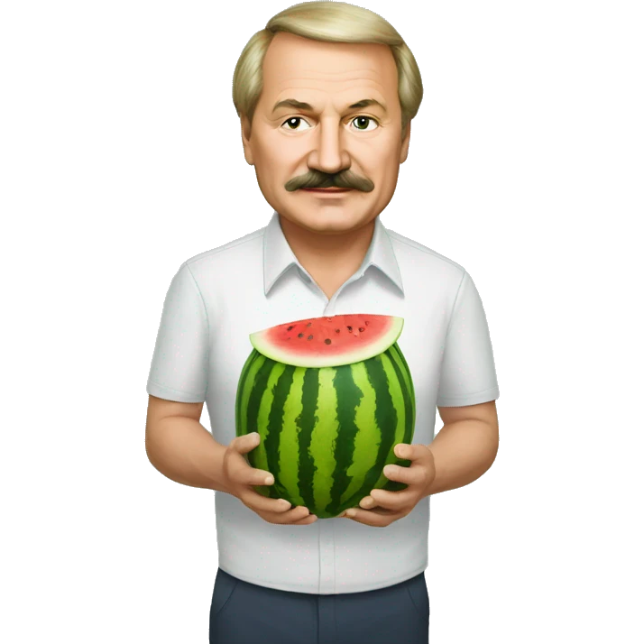 Lukashenko holds watermelons emoji