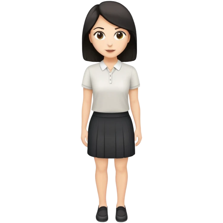 Teacher without glasses, white, dark skort hair  emoji