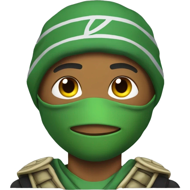 Mbappe avec un masque de tortue ninja emoji