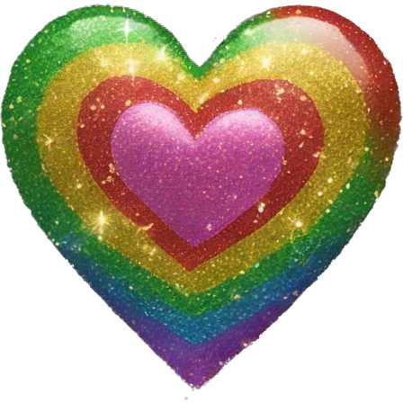 rainbow glitter heart emoji